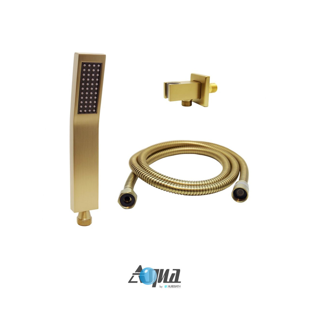 Kube Bath Aqua Piazza Brass Shower Set with 8" Square Rain Shower and Handheld - Brushed Gold (BG-WR200HH2V) view 6