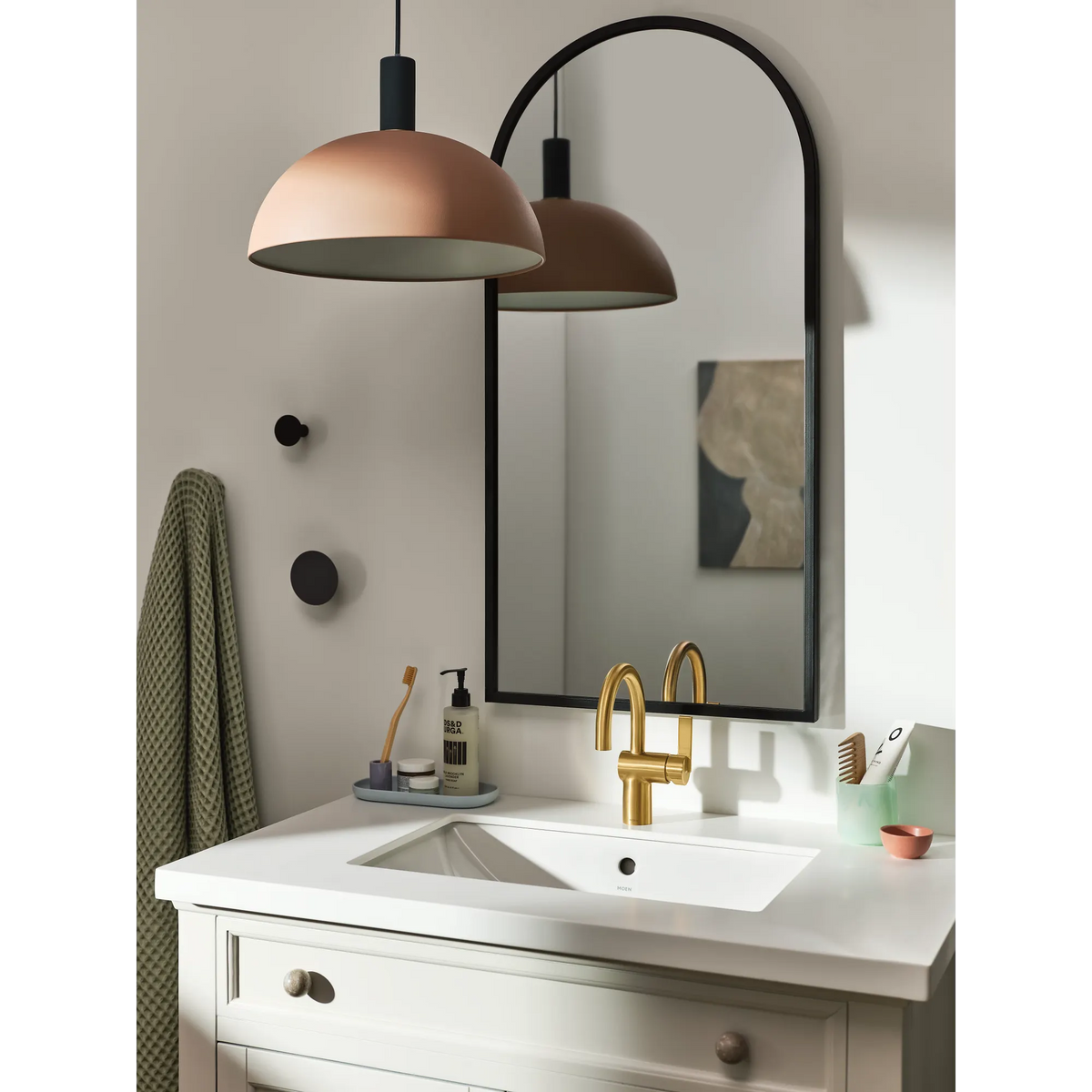 Moen Cia Single-Handle High-Arc Bathroom Faucet 6221 in Brushed Gold (6221BG) - view 12