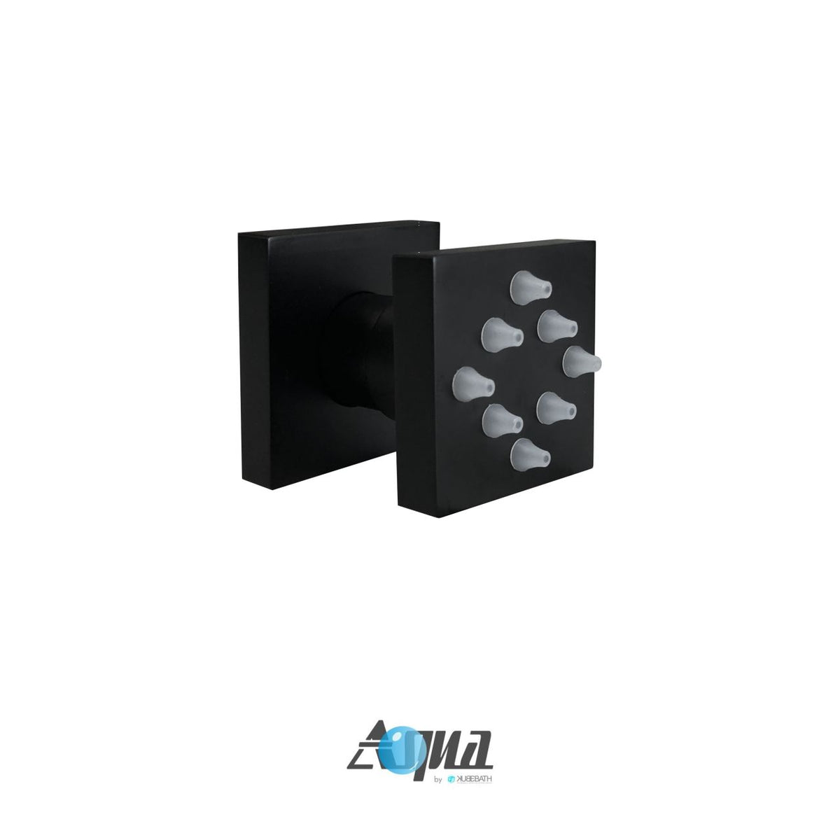 Kube Bath Aqua Piazza Brass Shower Set with 8" Ceiling Mount Square Rain Shower and 4 Body Jets - Black (BK-CR2004J2V) view 4
