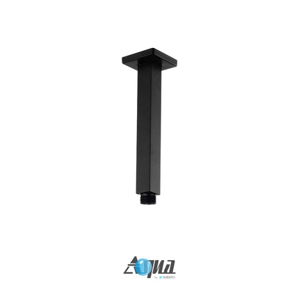 Kube Bath Aqua Piazza Black Shower Set With 8" Ceiling Mount Square Rain Shower Kube Bath