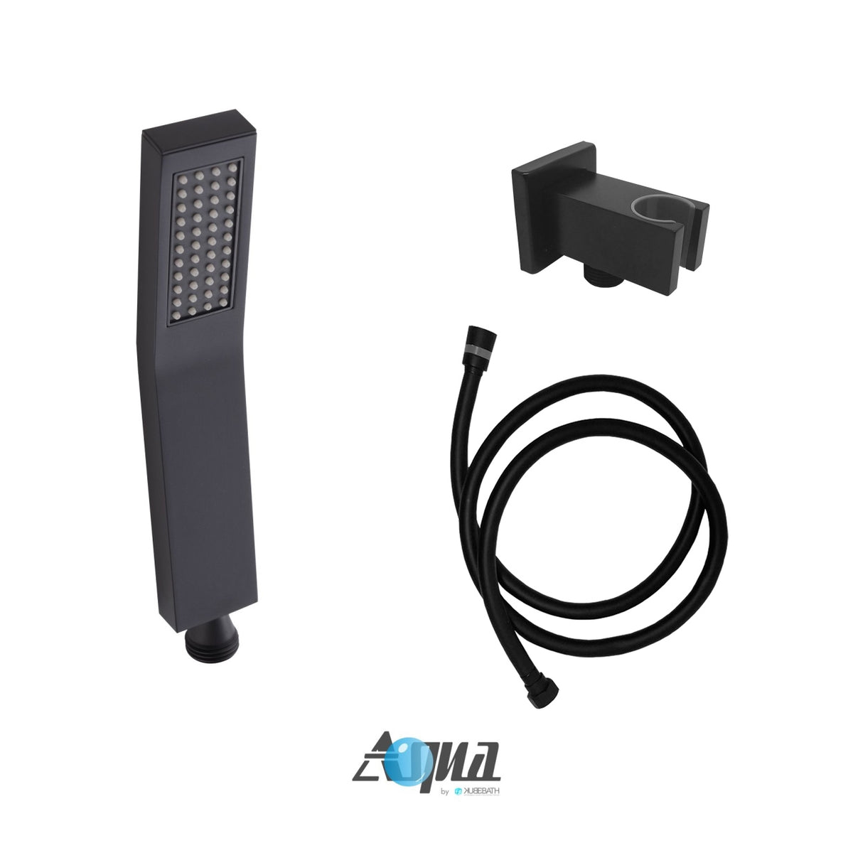 Kube Bath Aqua Piazza Brass Shower Set with 8" Ceiling Mount Square Rain Shower and Handheld - Black (BK-CR200HH2V) view 4