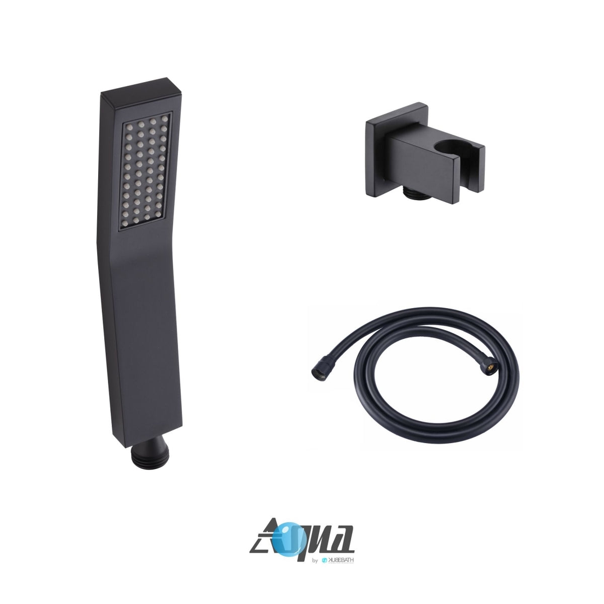 Kube Bath Aqua Piazza by KubeBath Handheld Kit With Handheld, 5' Long Hose and Wall Adapter - Black (BK-AHHS1423)