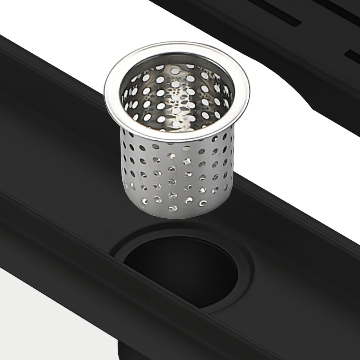 Kube 27.5" Linear Drain with Pixel Grate - Matte Black (KLD-28PIXELBLACK) view 4