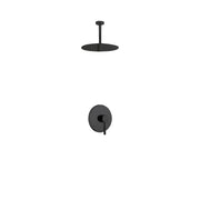 Kube Bath Aqua Rondo Shower Set w/ Ceiling Mount 12" Rain Shower Head - Black (BK-RCR121V)