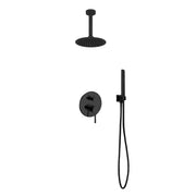 Kube Bath Aqua Rondo Shower Set w/ 8" Ceiling Mount Square Rain Shower and Handheld - Black (BK-RCR8HH2V)