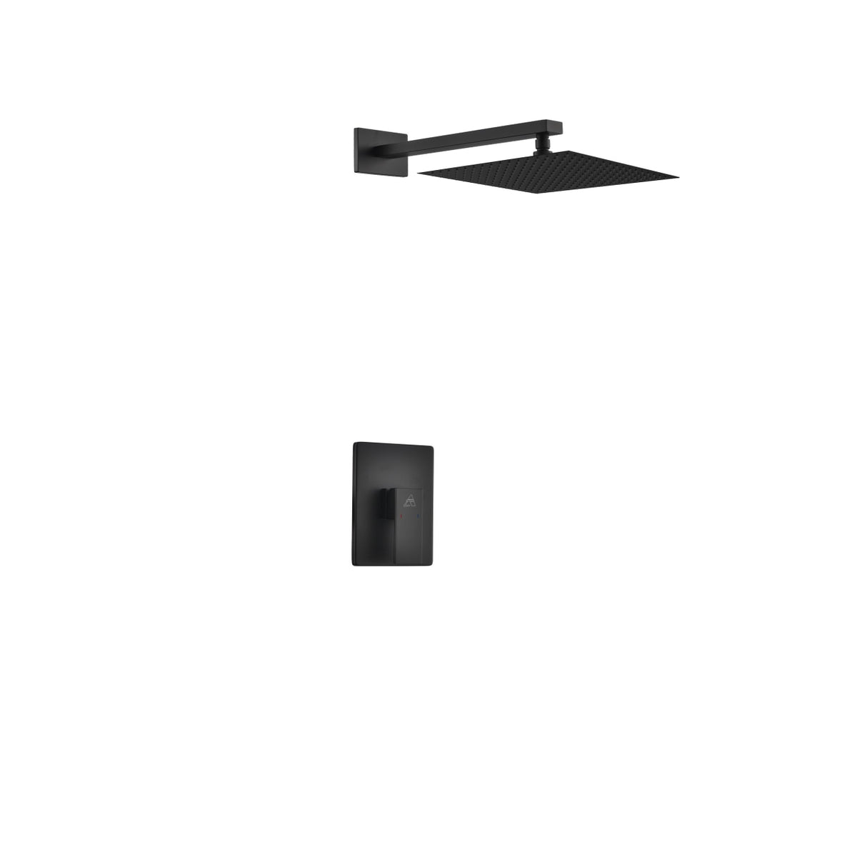 Kube Bath Aqua Piazza Shower Set with 12" Square Rain Shower - Black (BK-WR3001V)