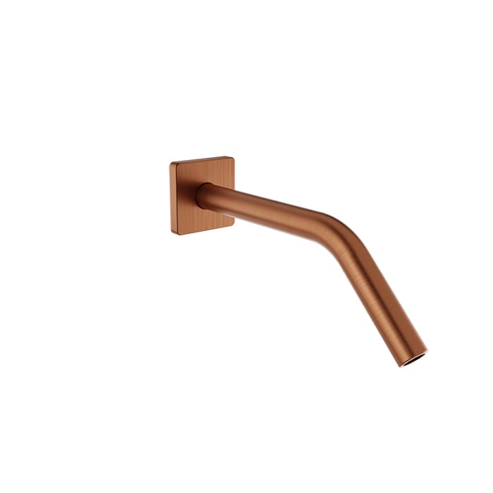 Baril 10" Wall-Mounted Shower Arm, Square Flange BRA-1012-14 in Satin Copper