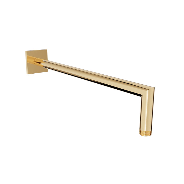 Baril 16" Wall-Mounted Shower Arm, Square Flange BRA-1612-44 in Gold
