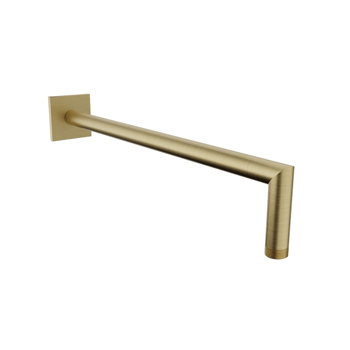 Baril 16" Wall-Mounted Shower Arm, Square Flange BRA-1612-44 in Satin Brass