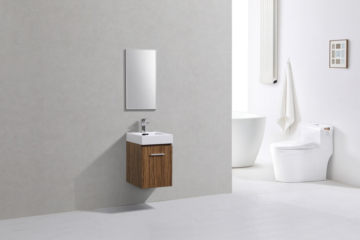 Kube Bath Bliss 16" Wall Mount Modern Bathroom Vanity - Chestnut (BSL16-GCN) view 2
