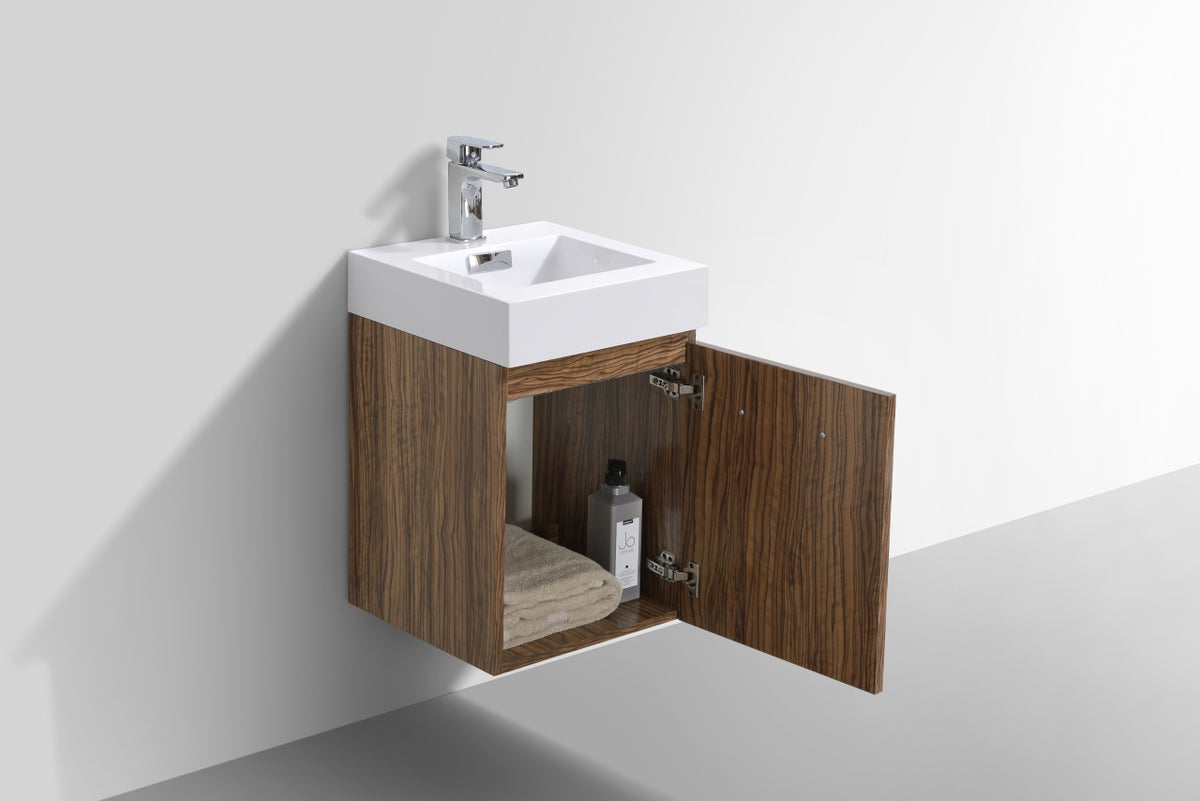 Kube Bath Bliss 16" Wall Mount Modern Bathroom Vanity - Chestnut (BSL16-GCN) view 5