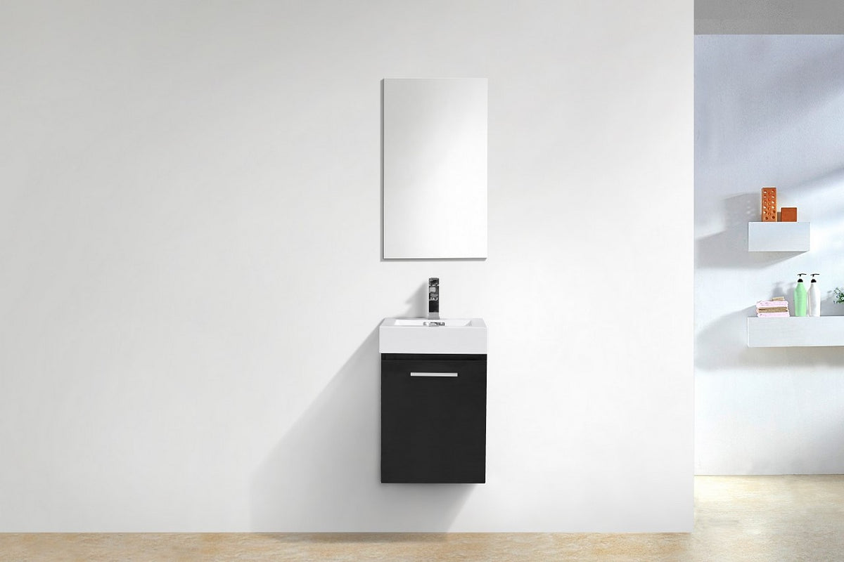 Kube Bath Bliss 16" Wall Mount Modern Bathroom Vanity - Black (BSL16-BK) view 3