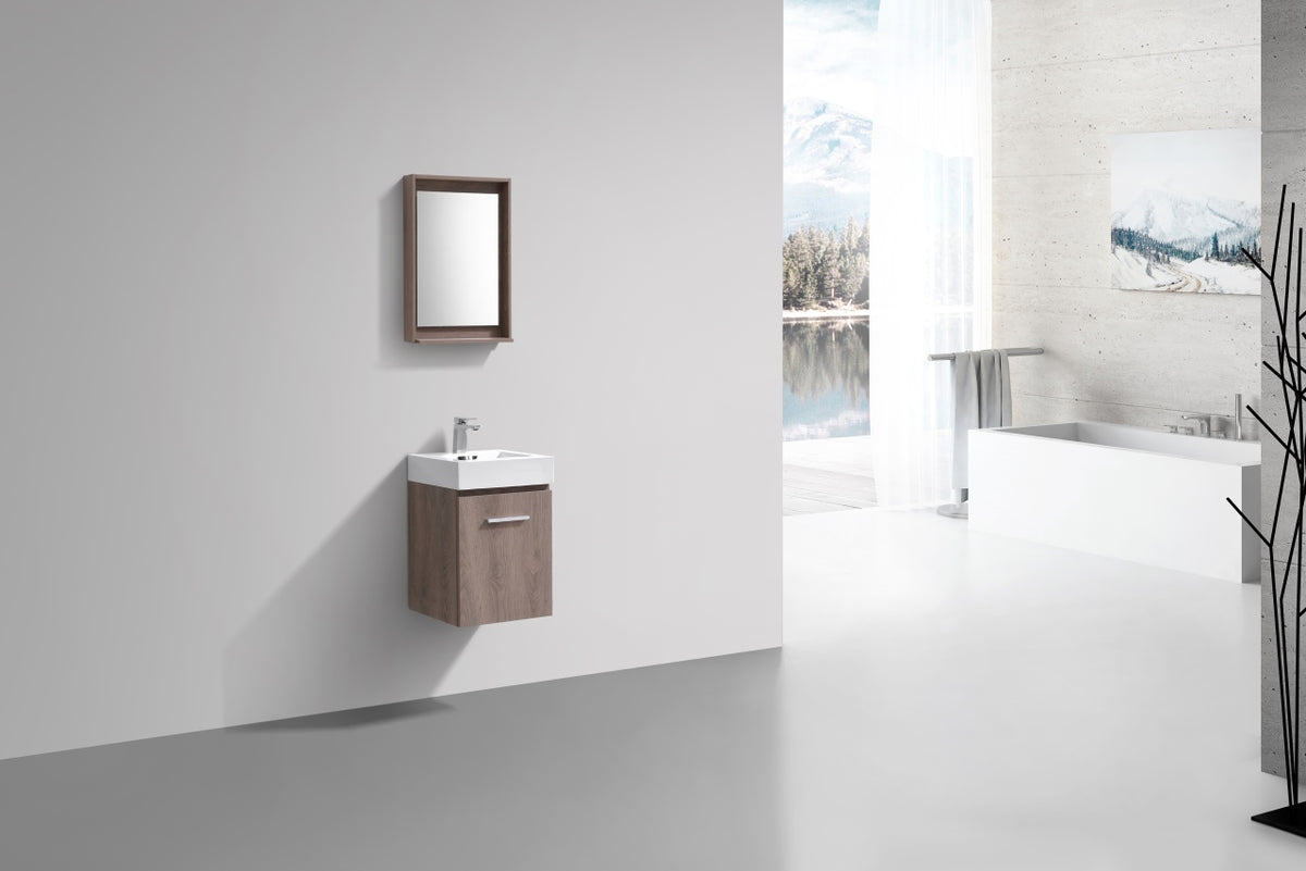 Kube Bath Bliss 16" Wall Mount Modern Bathroom Vanity - Butternut (BSL16-BTN) view 3