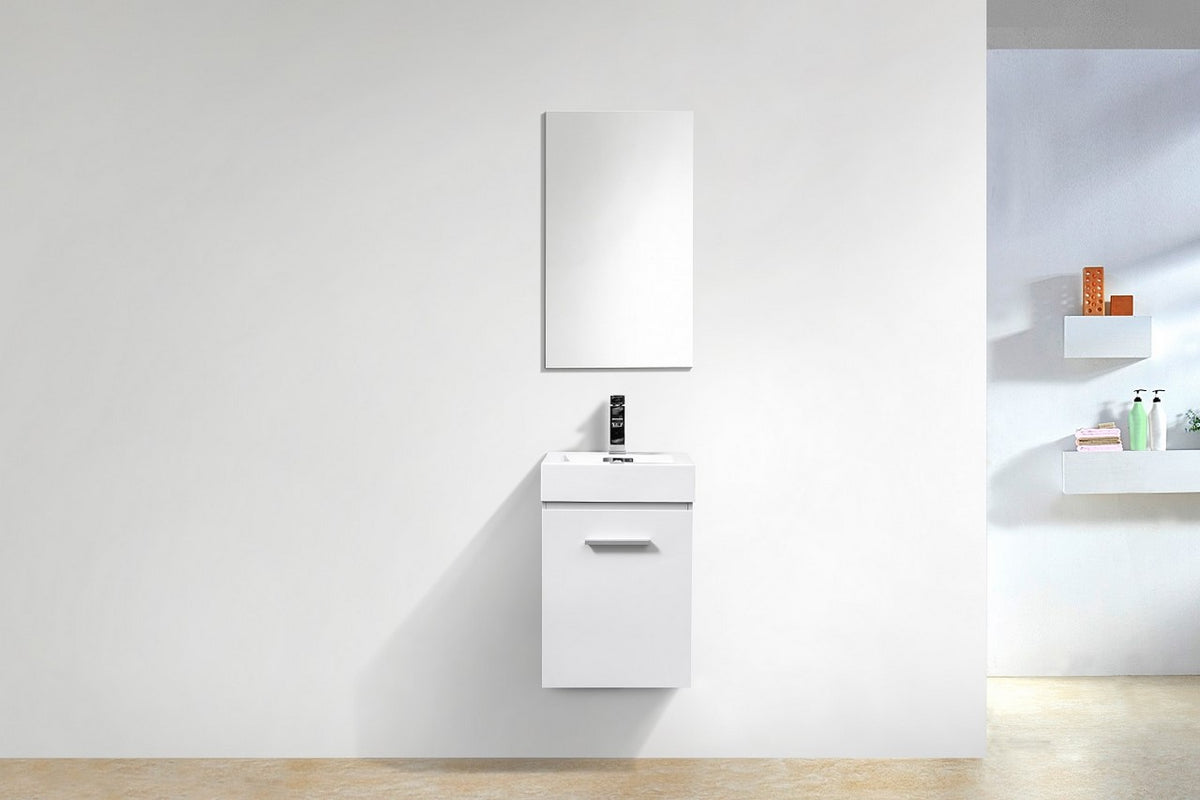 Kube Bath Bliss 16" Wall Mount Modern Bathroom Vanity - Gloss White (BSL16-GW) view 3