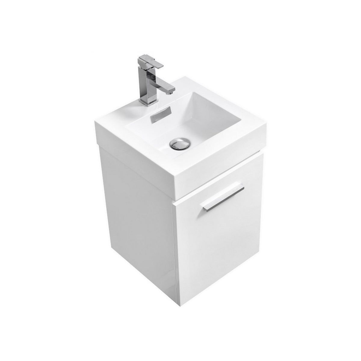 Kube Bath Bliss 16" Wall Mount Modern Bathroom Vanity - Gloss White (BSL16-GW)