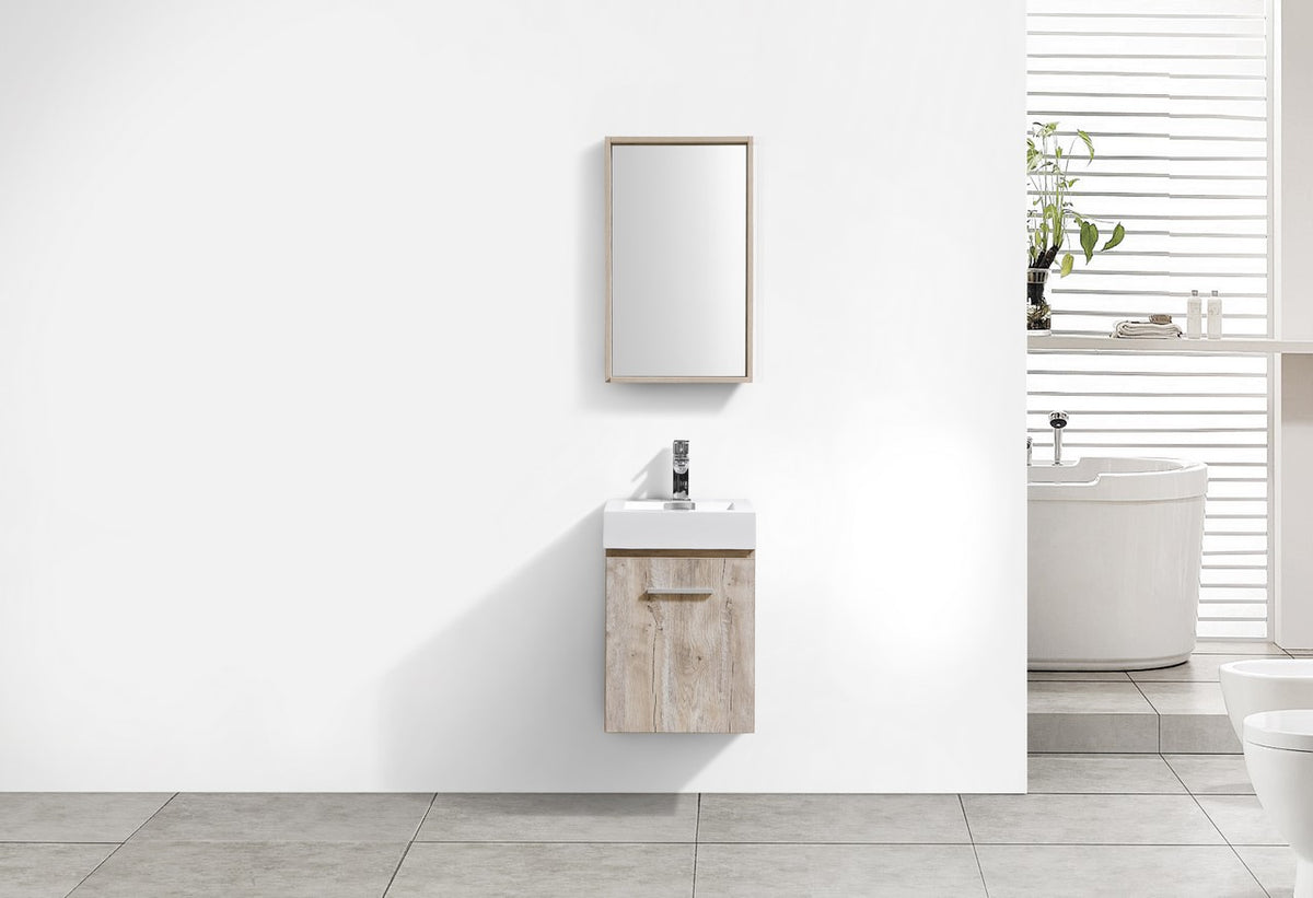 Kube Bath Bliss 16" Wall Mount Modern Bathroom Vanity - Nature Wood (BSL16-NW) view 3