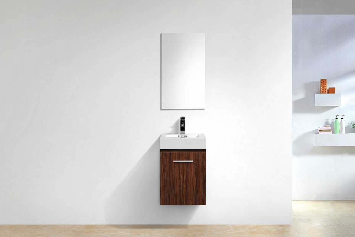 Kube Bath Bliss 16" Wall Mount Modern Bathroom Vanity - Walnut (BSL16-WNT) view 3
