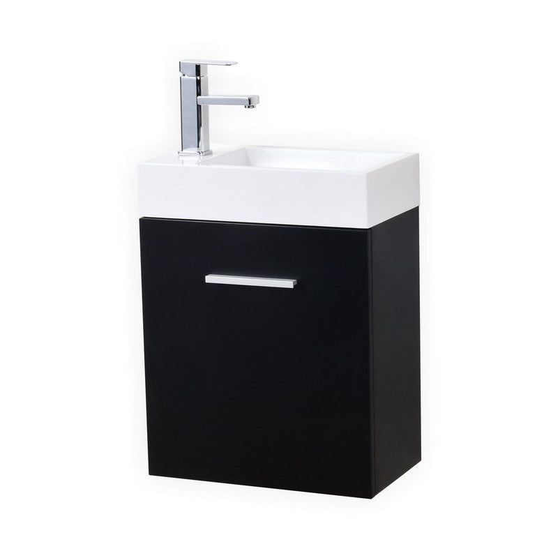Kube Bath Bliss 18" Wall Mount Modern Bathroom Vanity - Black (BSL18-BK)