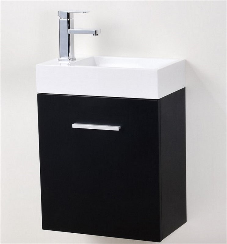 Kube Bath Bliss 18" Wall Mount Modern Bathroom Vanity - Black (BSL18-BK) view 3