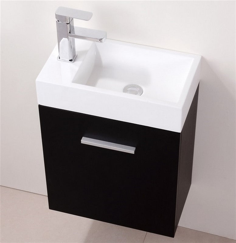 Kube Bath Bliss 18" Wall Mount Modern Bathroom Vanity - Black (BSL18-BK) view 4