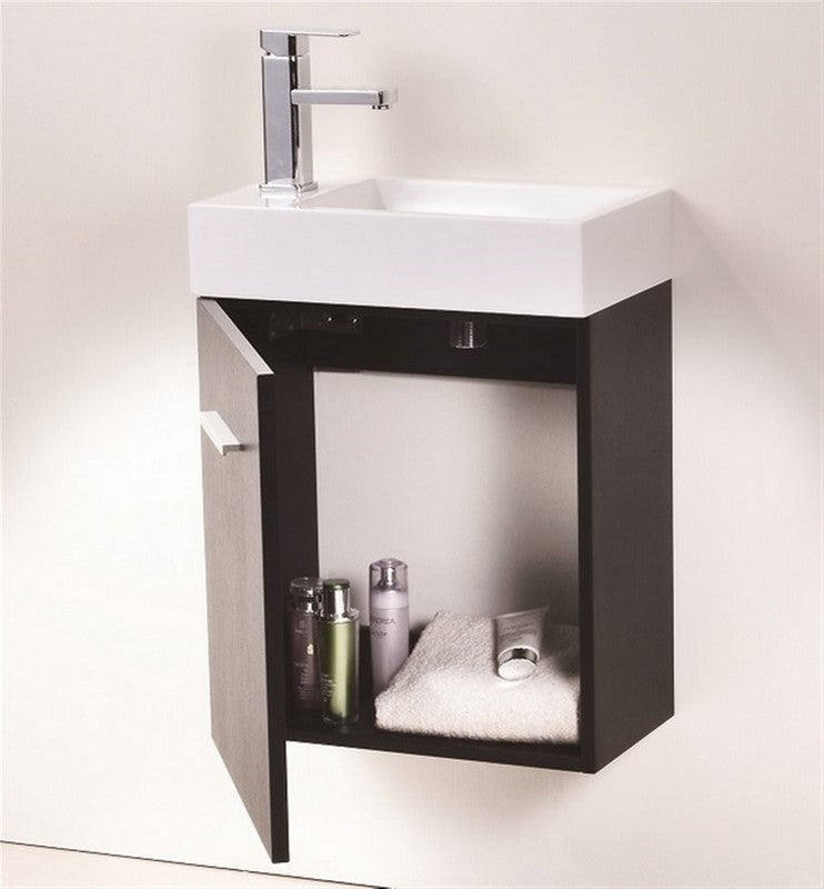 Kube Bath Bliss 18" Wall Mount Modern Bathroom Vanity - Black (BSL18-BK) view 5
