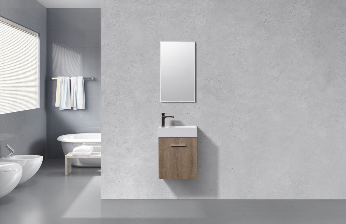 Kube Bath Bliss 18" Wall Mount Modern Bathroom Vanity - Butternut (BSL18-BTN) view 3