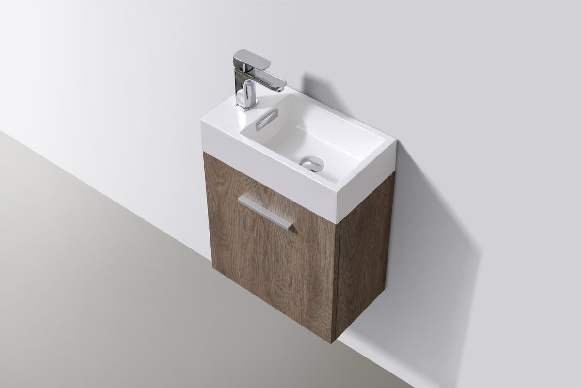 Kube Bath Bliss 18" Wall Mount Modern Bathroom Vanity - Butternut (BSL18-BTN) view 4