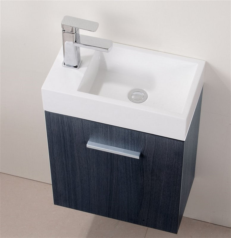 Kube Bath Bliss 18" Wall Mount Modern Bathroom Vanity - Grey Oak (BSL18-GO) view 3