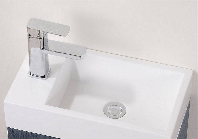 Kube Bath Bliss 18" Wall Mount Modern Bathroom Vanity - Grey Oak (BSL18-GO) view 5