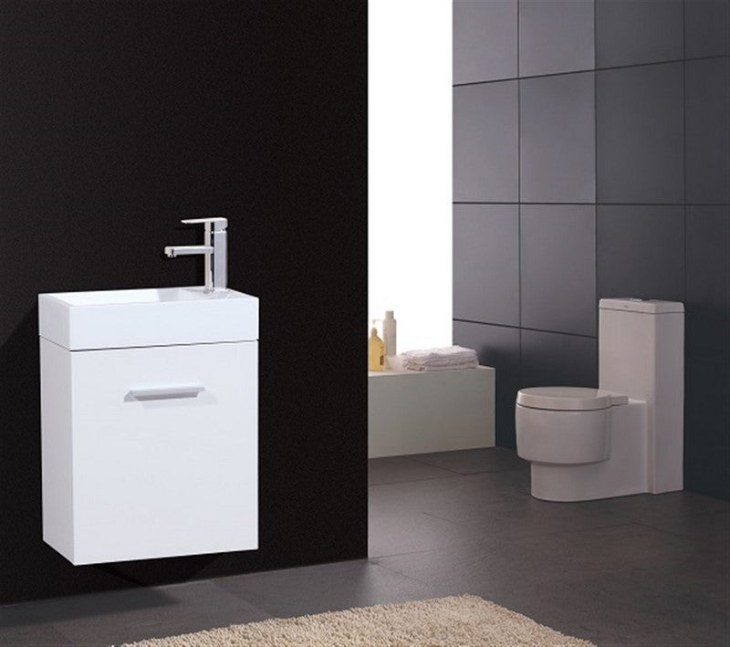 Kube Bath Bliss 18" Wall Mount Modern Bathroom Vanity - Gloss White (BSL18-GW) view 2