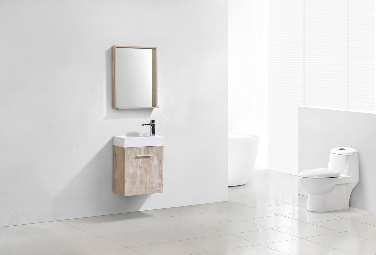 Kube Bath Bliss 18" Wall Mount Modern Bathroom Vanity - Nature Wood (BSL18-NW) view 2