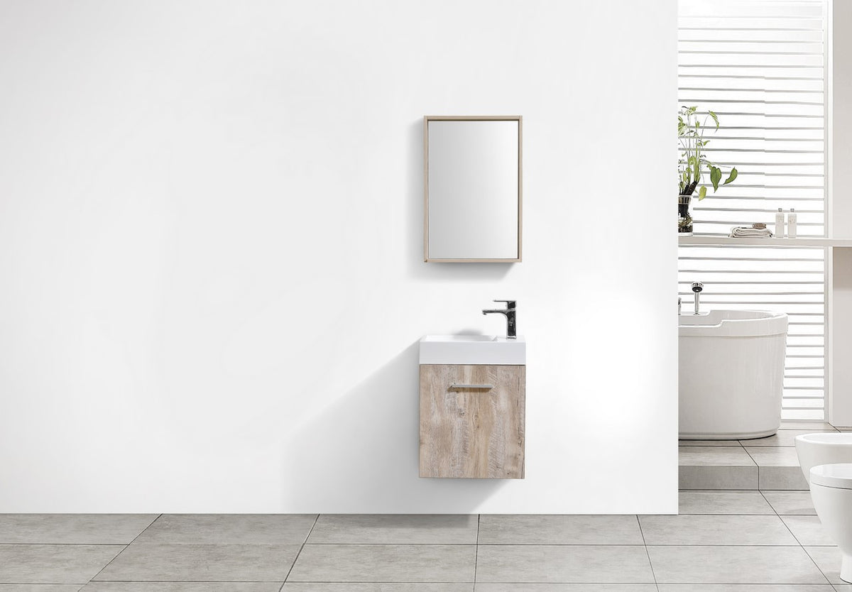 Kube Bath Bliss 18" Wall Mount Modern Bathroom Vanity - Nature Wood (BSL18-NW) view 3