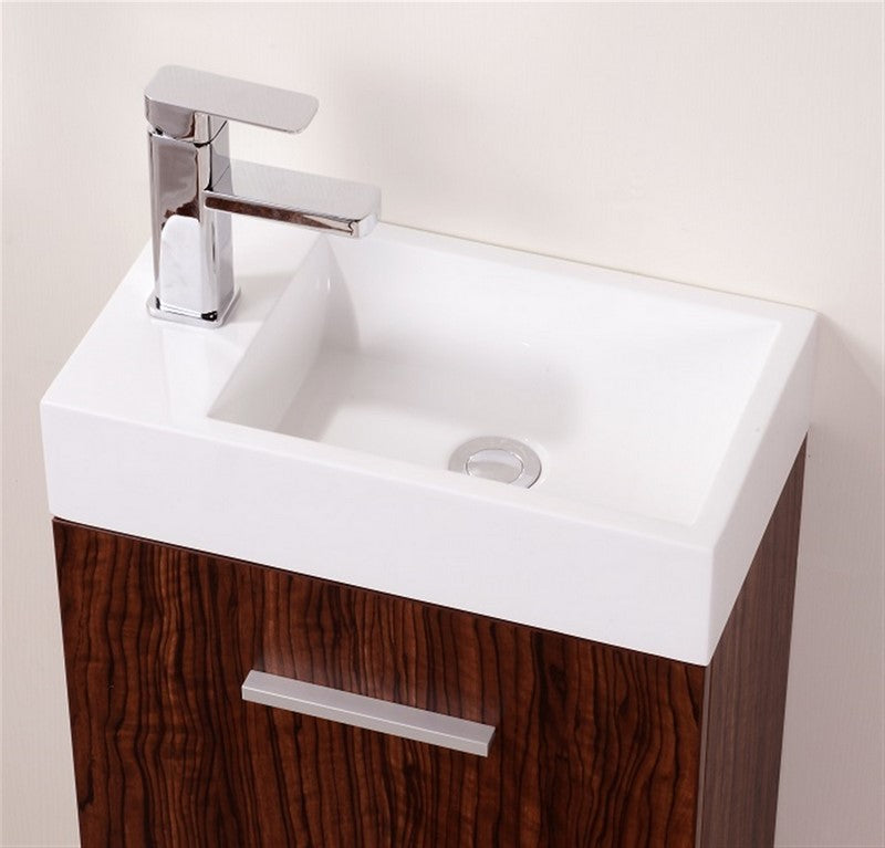 Kube Bath Bliss 18" Wall Mount Modern Bathroom Vanity - Walnut (BSL18-WNT) view 4