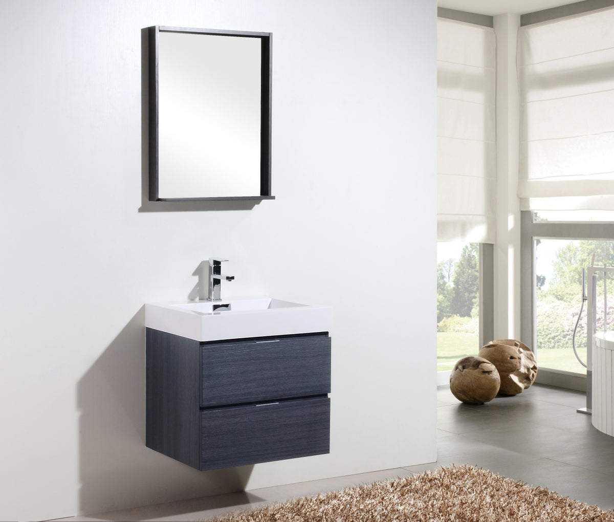Kube Bath Bliss 24" Grey Oak wall-mount vanity (BSL24-GO) - view 2