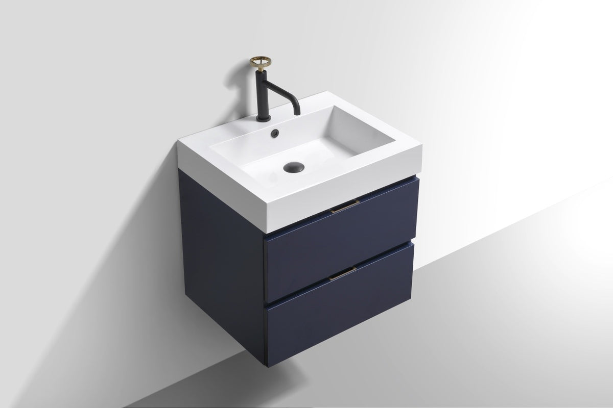 Kube Bath Bliss 24" Navy Blue wall-mount vanity (BSL24-BLUE) - view 2