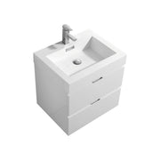 Kube Bath Bliss 24" Gloss White wall-mount vanity (BSL24-GW) - view 1