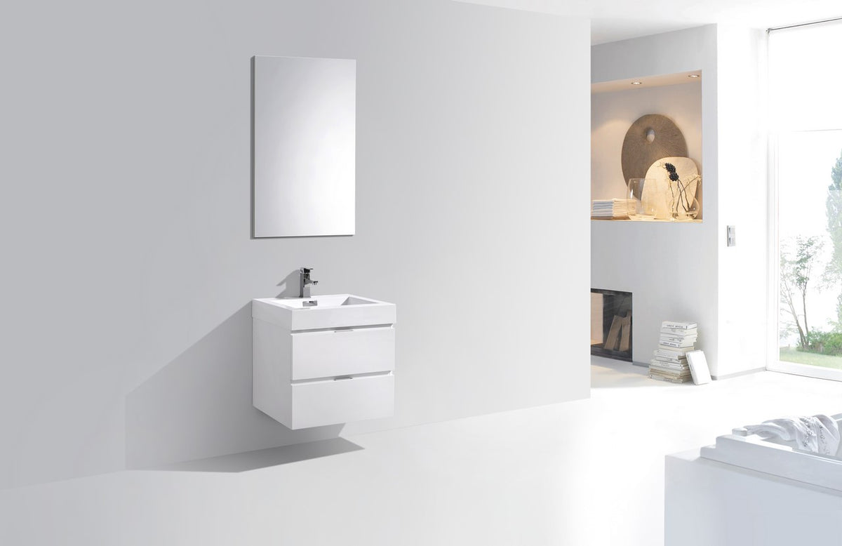 Kube Bath Bliss 24" Gloss White wall-mount vanity (BSL24-GW) - view 2