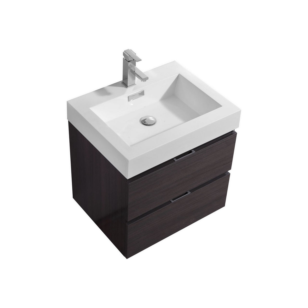 Kube Bath Bliss 24" High Gloss Grey Oak wall-mount vanity (BSL24-HGGO) - view 1