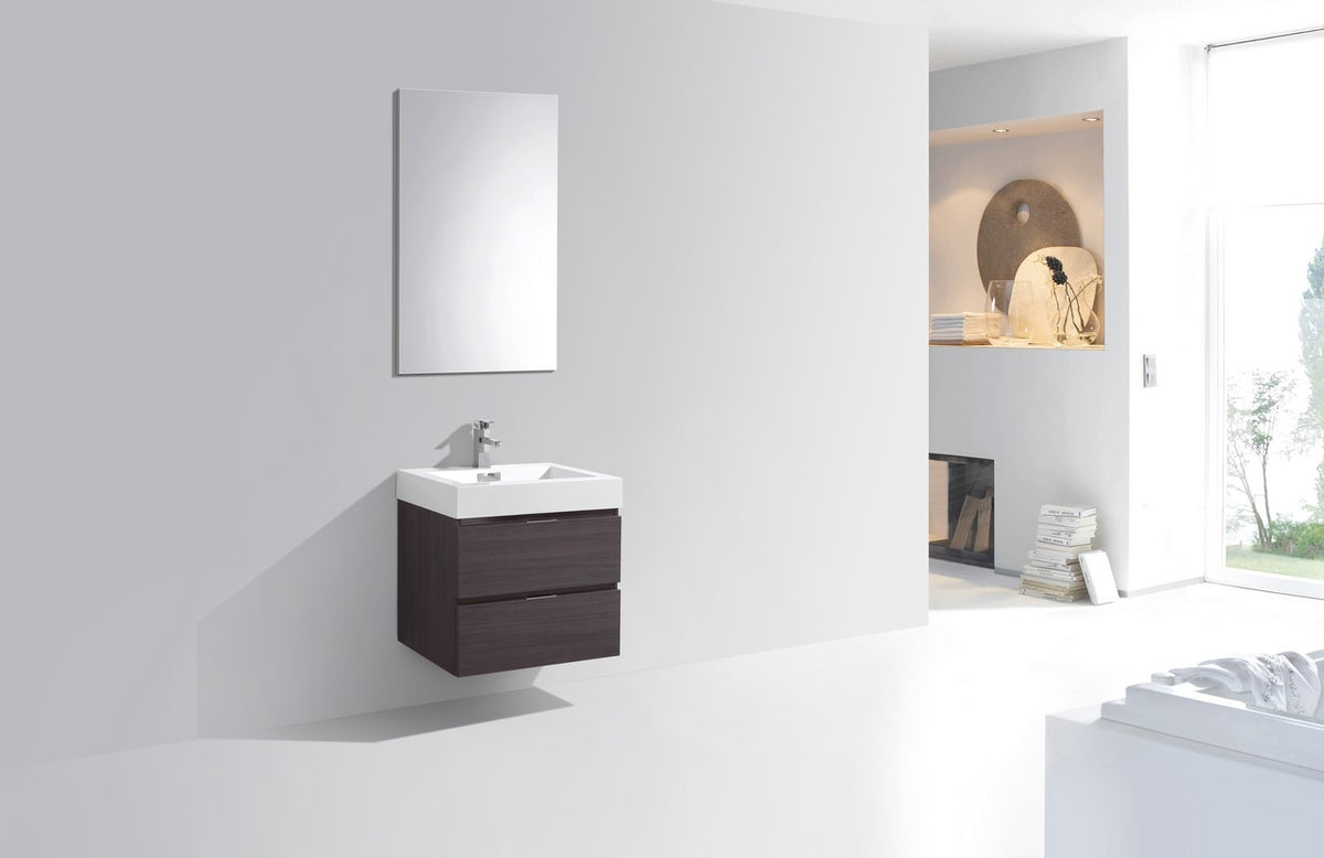 Kube Bath Bliss 24" High Gloss Grey Oak wall-mount vanity (BSL24-HGGO) - view 2