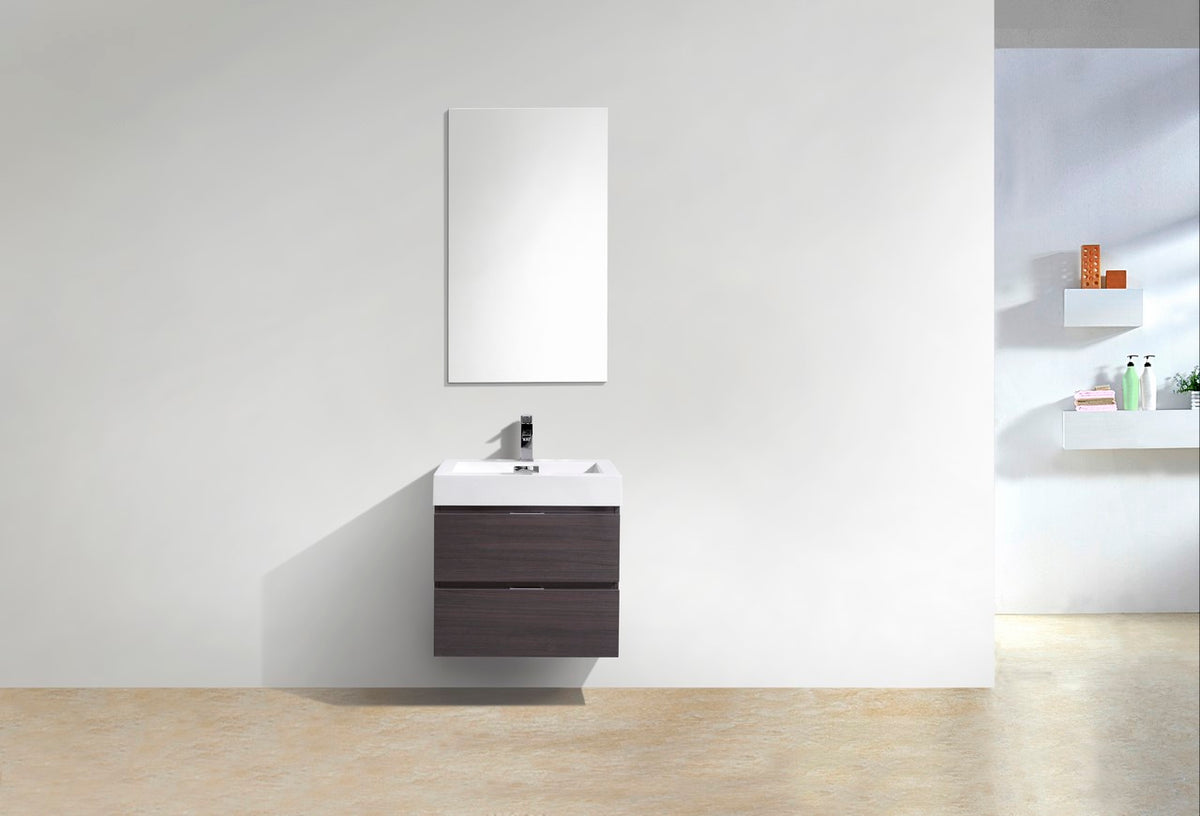 Kube Bath Bliss 24" High Gloss Grey Oak wall-mount vanity (BSL24-HGGO) - view 3