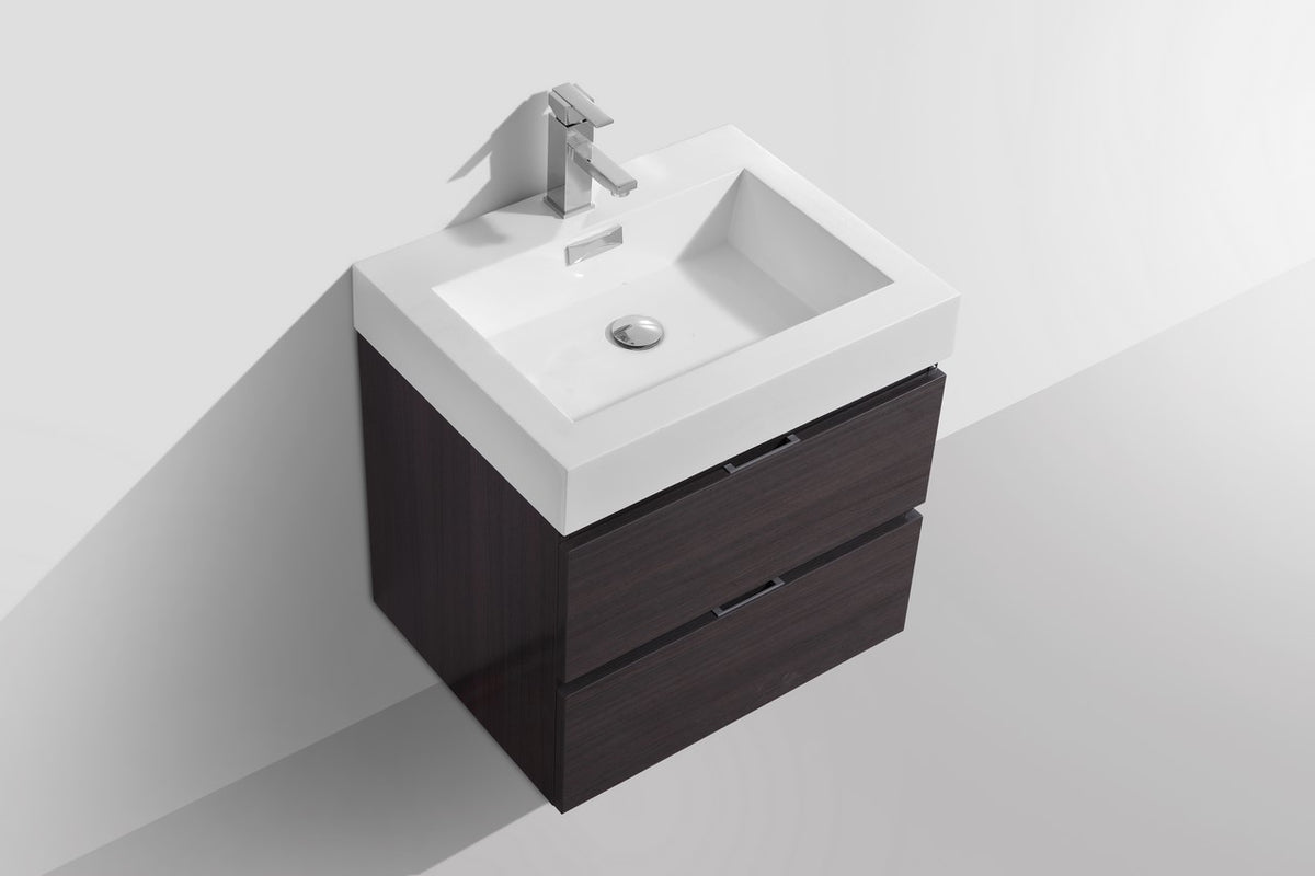 Kube Bath Bliss 24" High Gloss Grey Oak wall-mount vanity (BSL24-HGGO) - view 4