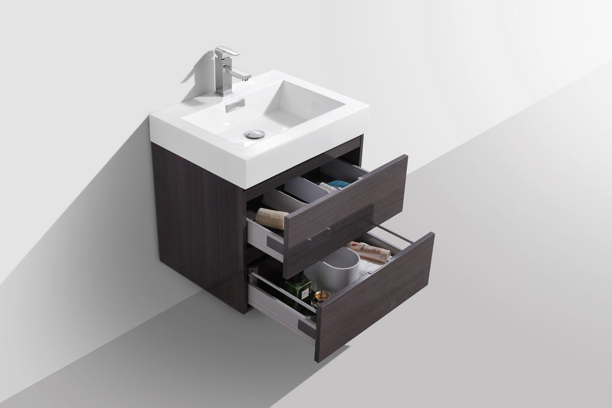 Kube Bath Bliss 24" High Gloss Grey Oak wall-mount vanity (BSL24-HGGO) - view 5