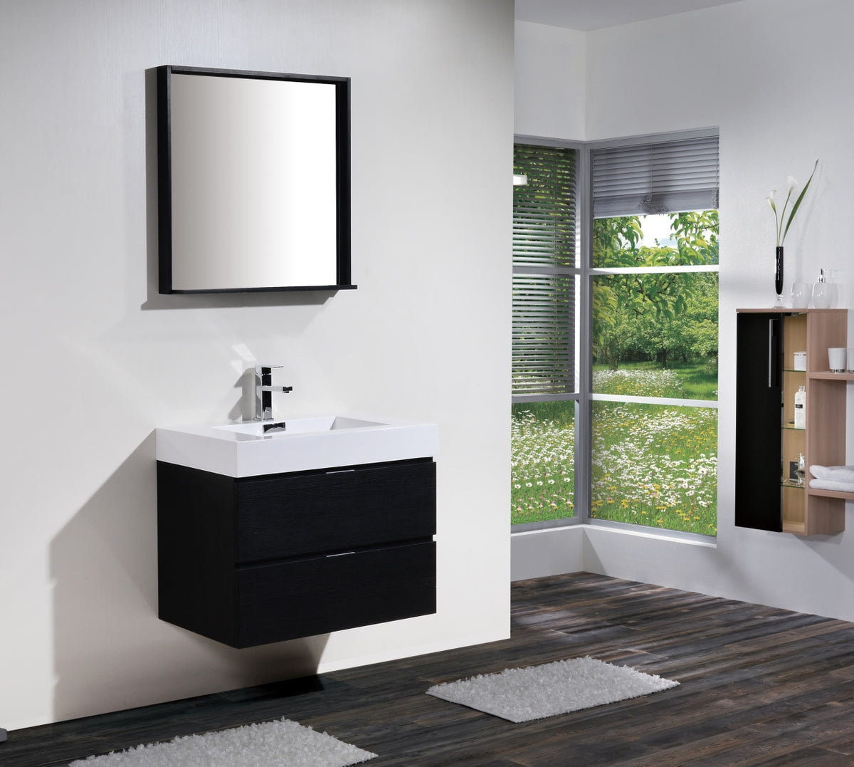 Kube Bath Bliss 30" Wall Mount Modern Bathroom Vanity - Black (BSL30-BK) view 3