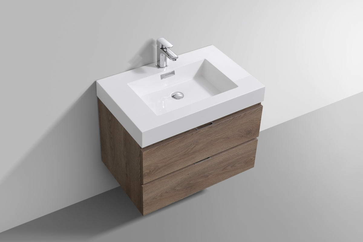 Kube Bath Bliss 30" Wall Mount Modern Bathroom Vanity - Butternut (BSL30-BTN) view 4