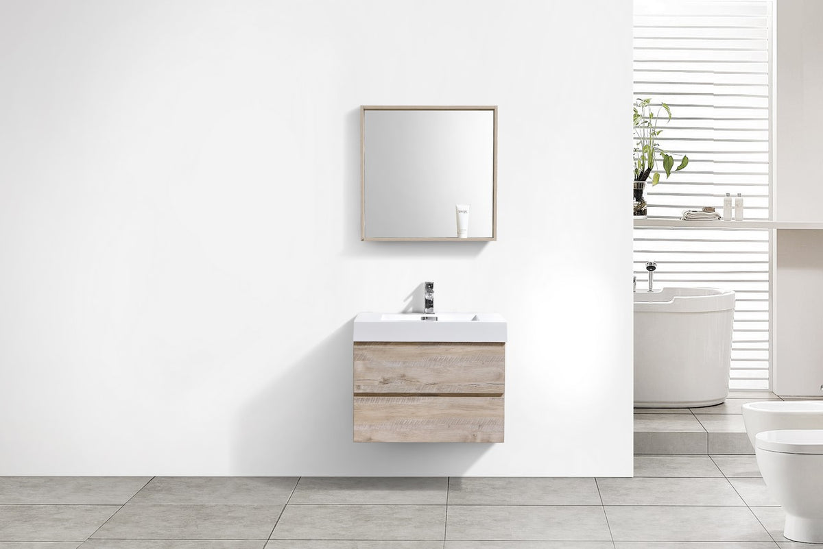 Kube Bath Bliss 30" Wall Mount Modern Bathroom Vanity - Nature Wood (BSL30-NW) view 3