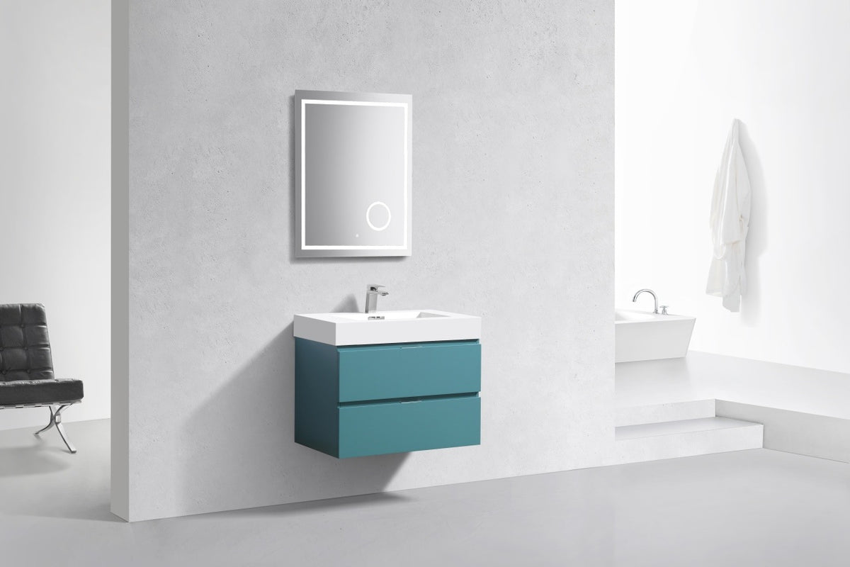 Kube Bath Bliss 30" Wall Mount Modern Bathroom Vanity - Teal Green (BSL30-TG) view 2