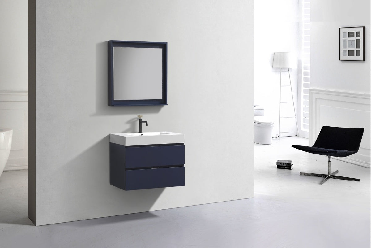 Kube Bath Bliss 30" Wall Mount Modern Bathroom Vanity - Navy Blue (BSL30-BLUE) view 3