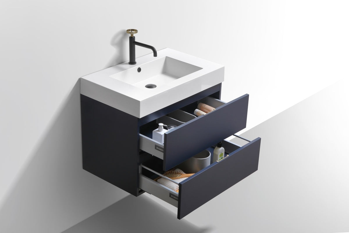 Kube Bath Bliss 30" Wall Mount Modern Bathroom Vanity - Navy Blue (BSL30-BLUE) view 5