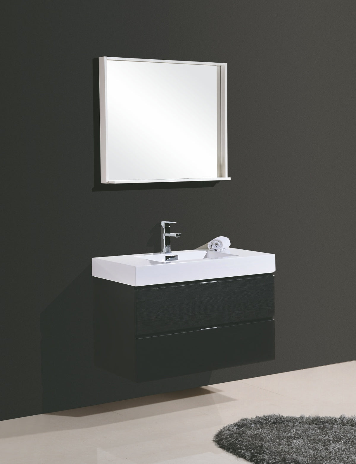 Kube Bath Bliss 36" Wall Mount Modern Bathroom Vanity - Black (BSL36-BK) view 3