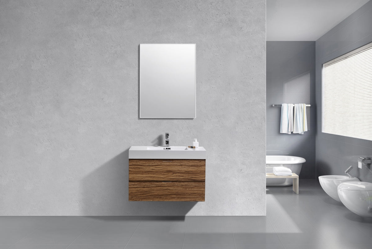 Kube Bath Bliss 36" Wall Mount Modern Bathroom Vanity - Chestnut (BSL36-GCN) view 2